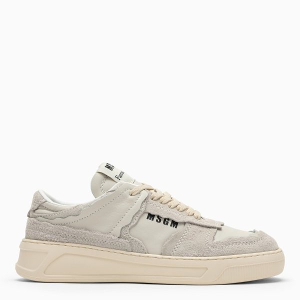 Milk faux leather trainer