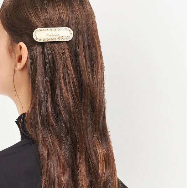 crystal-embellished logo hair clip