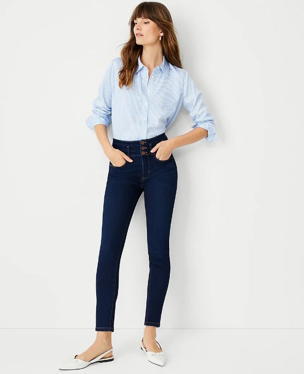 Sculpting Pocket High Rise Skinny Jeans in Royal Rinse Wash