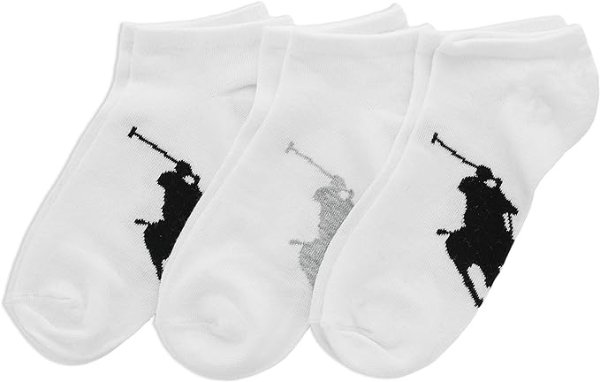 Men's Classic Sport Big Pony Low Cut Socks-3 Pair Pack-Soft and Lightweight Cotton Comfort