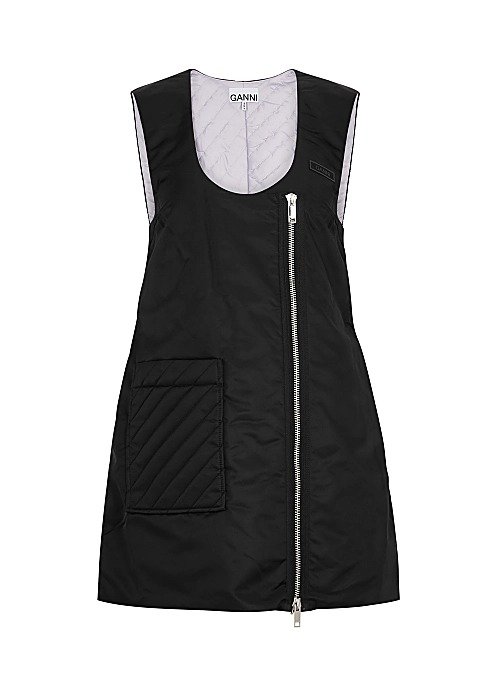 Black nylon mini dress