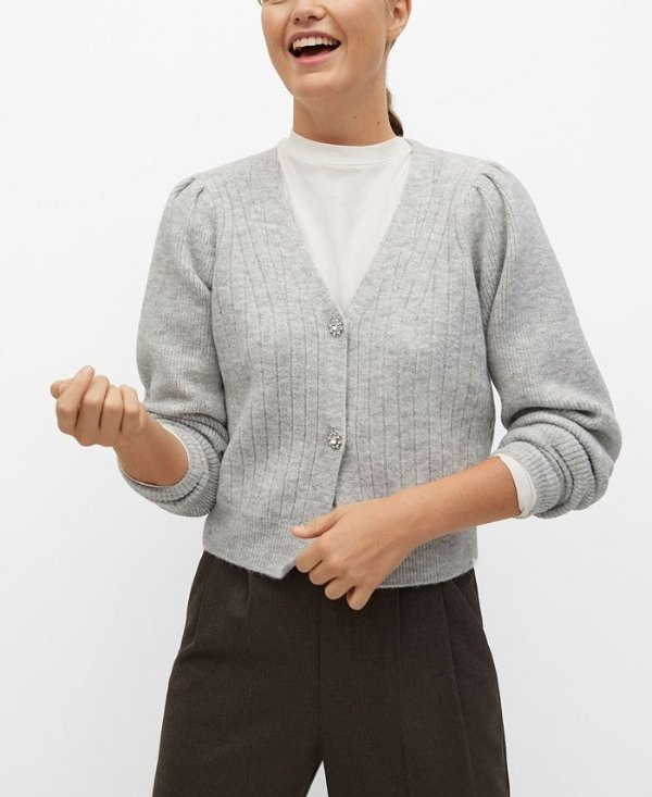 Women's Jewel Button Knit Cardigan
