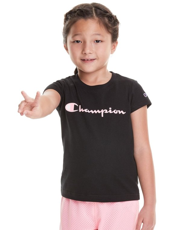 Little Girls' Champion Short Sleeve Tee, Classic Script