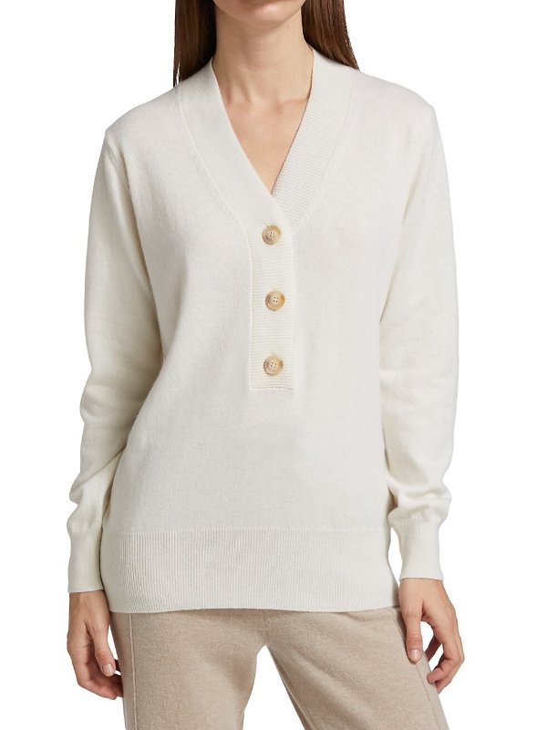COLLECTION Cashmere Buttoned Sweater