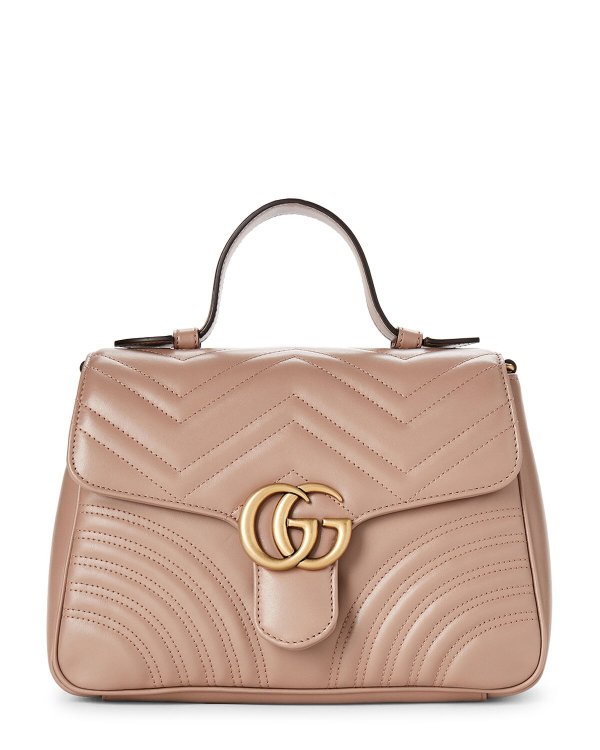 Dusty Pink GG Marmont Small Leather Top Handle Bag