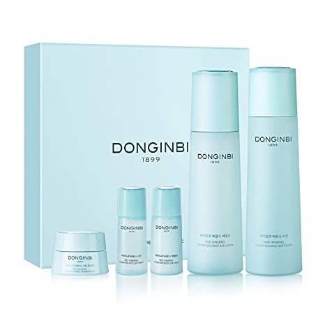 Hydra Bounce Korean Skin Care Set - Face Toner, Lotion, and Moisturizer with Red Ginseng and Hyaluronic Acid for Soft, Supple, and Hydrated Skin - Korean Face Moisturizer