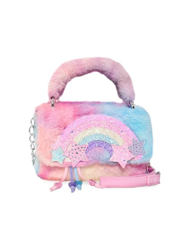 Girl's Rainbow Faux Fur Crossbody Bag