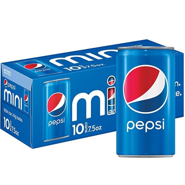 Soda, 7.5 Ounce Mini Cans, 10 Pack