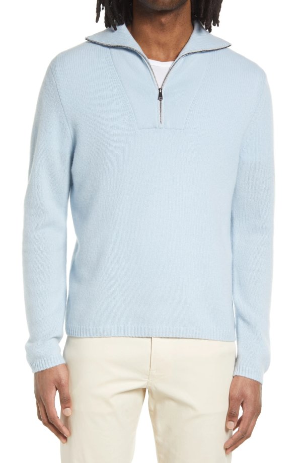 Quarter Zip Cashmere Sweater