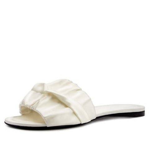 The RowEllen Ruched Satin Mule Sandal