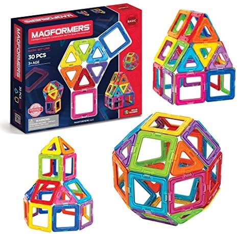 Basic Set (30 pieces) magnetic building blocks, educational magnetic tiles, magnetic building STEM toy - 63076