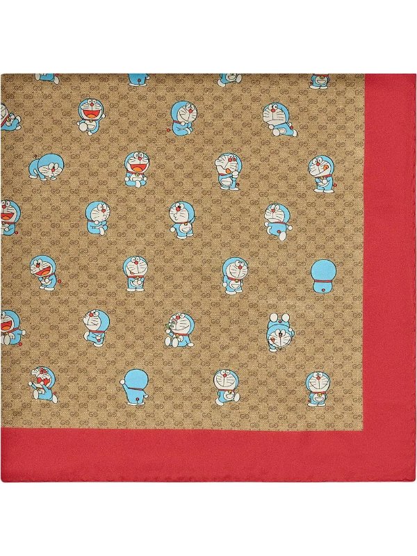 x Doraemon monogram silk scarf