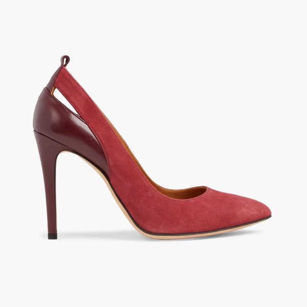 Kana cutout suede and leather pumps