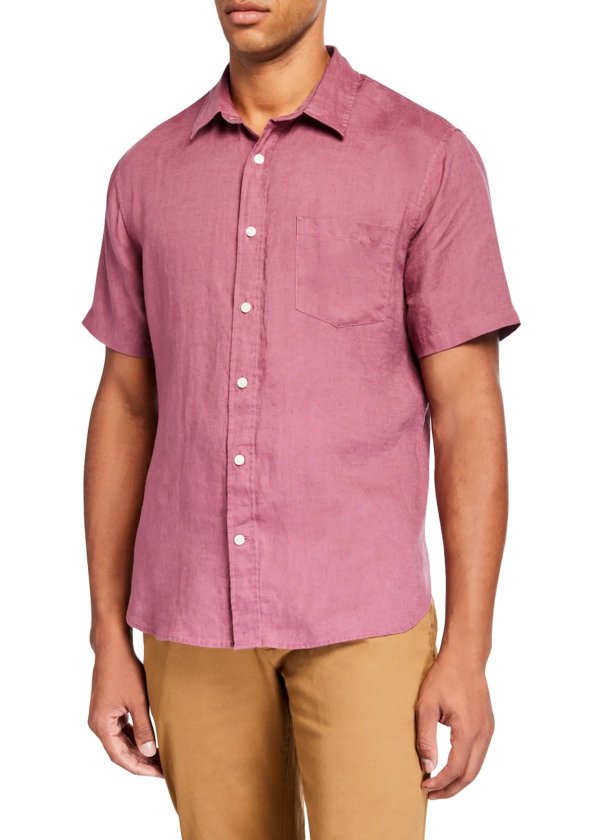 Men's Linen Short-Sleeve Sport Shirt