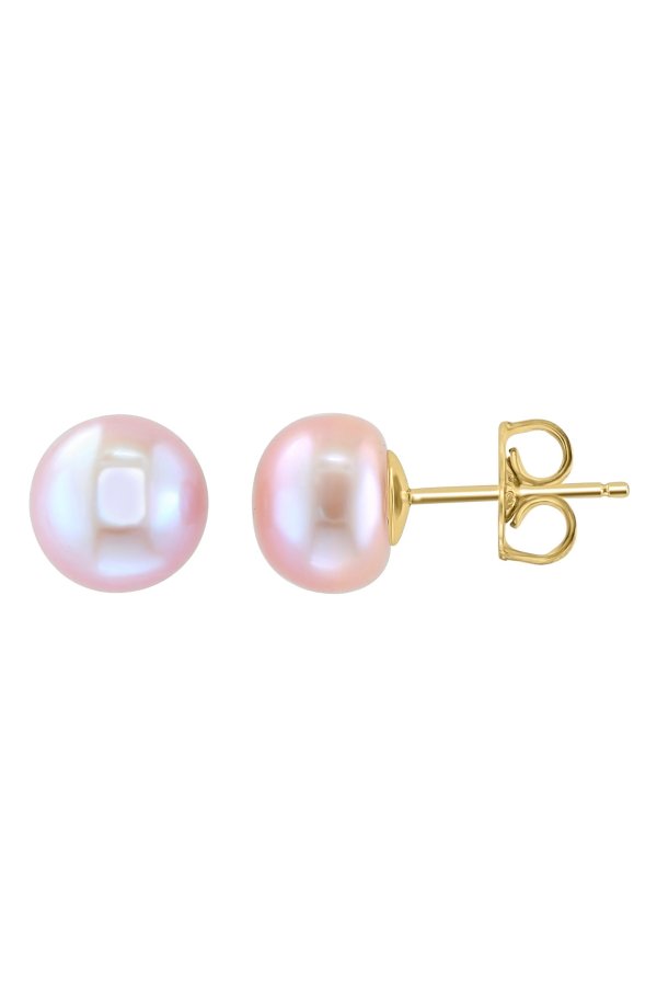 14K Yellow Gold 11mm Cultured Freshwater Pearl Stud Earrings