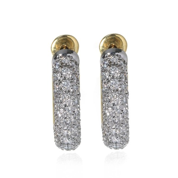 18K Yellow Gold And 18K White Gold Diamond 1.26ct Earrings X1069RB