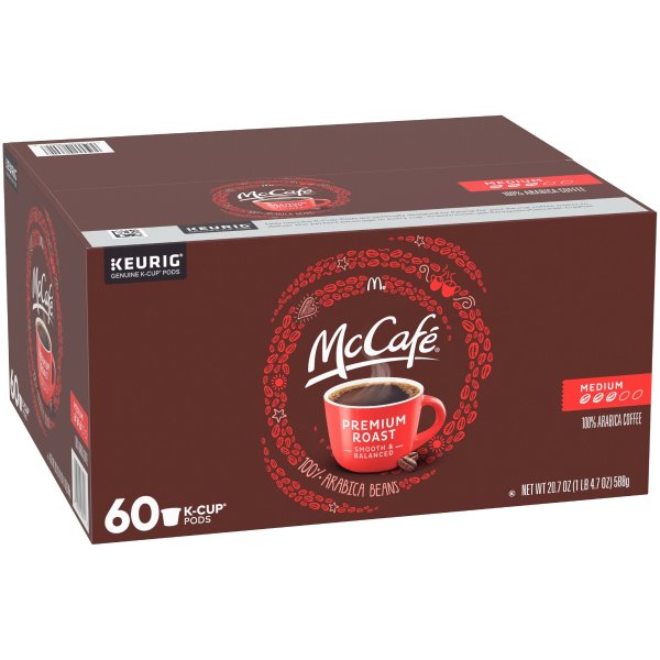 (2 Pack) McCafe Premium Roast K-Cup Coffee Pods, 60 Ct Box (120 Total Coffee Pods)