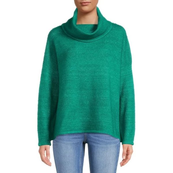 Dreamers by Debut Womens Cowl Neck Pullover Long Sleeve Sweater