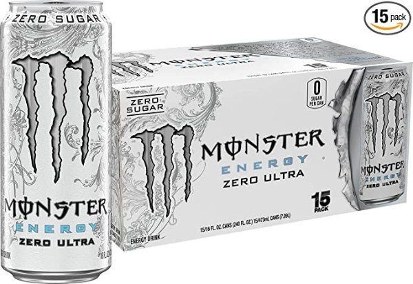 Zero Ultra, Sugar Free Energy Drink, 16 Ounce (Pack of 15)