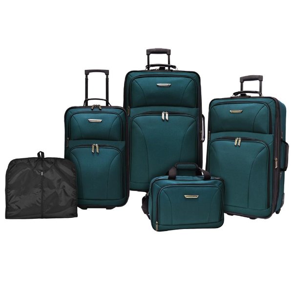 Travelers Choice Versatile 5-Piece Teal Luggage Set
