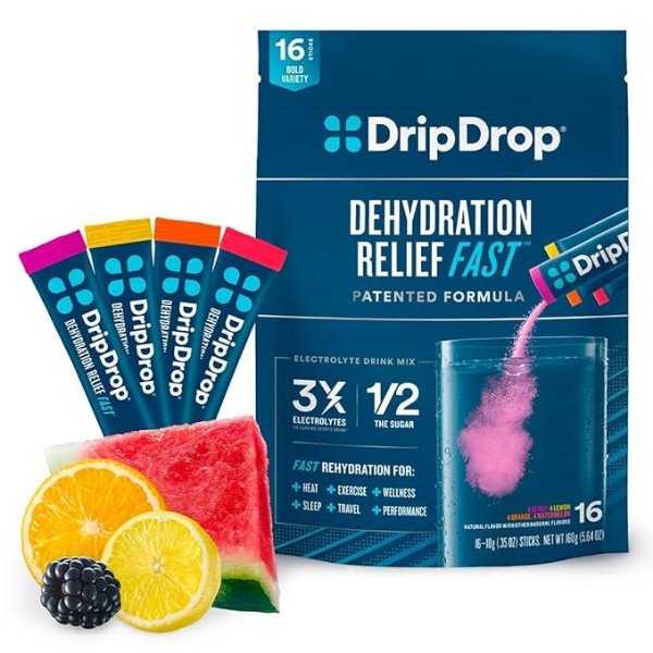 Hydration - Electrolyte Powder Packets - Watermelon, Berry, Orange, Lemon - 16 Count