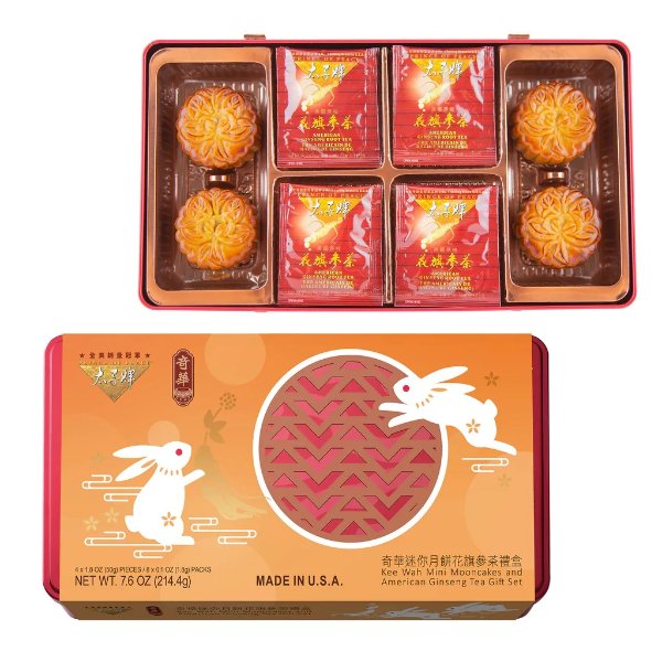 Kee-Wah pop mini mooncakes and American ginseng tea gift set