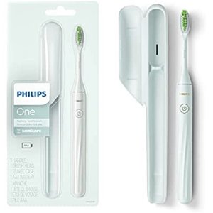Philips One by Sonicare Battery Toothbrush, Mint Light Blue, HY1100/03 (2 Pack)