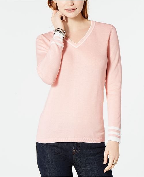 Cotton V-Neck Sweater, Created for Macy's
