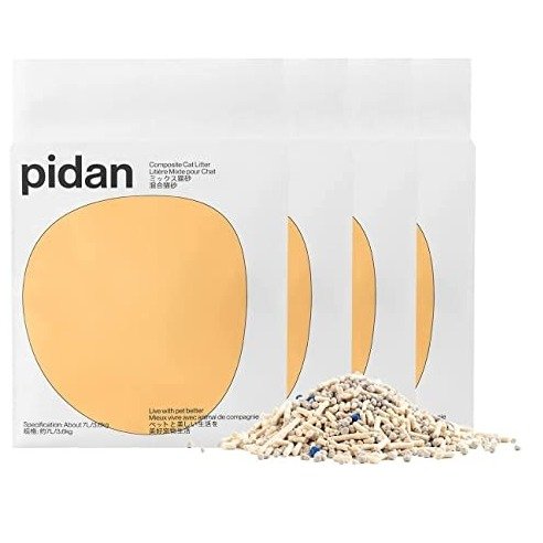 pidan Mix Cat Litter,Tofu Cat Litter ,with Bentonite,Flushable,Absorbent and Fast Drying,Tofu Litter,Selected Quality Pea Dregs,5-Fold Water Absorption,Strong Clumping