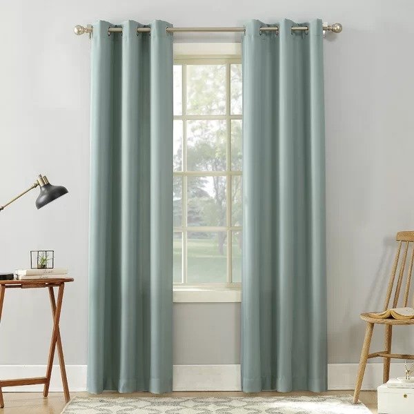 Adrieanna Casual Solid Semi-Sheer Grommet Single Curtain Panel