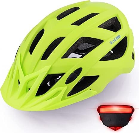 Adult Bike Helmet with Light - Adjustable Bike Helmets for Men Women Youth with Replacement Pads &Detachable Visor, Lightweight Cycling Helmet for Commuter Urban Scooter MTB Mountain &Road Biker