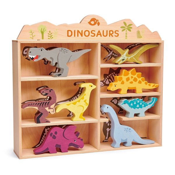 Kid's 8-Piece Dinosaur Toy Set w/ Display Shelf