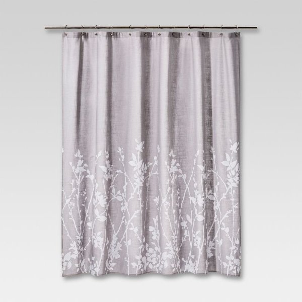 Floral Print Shower Curtain Gray - Project 62&#8482;