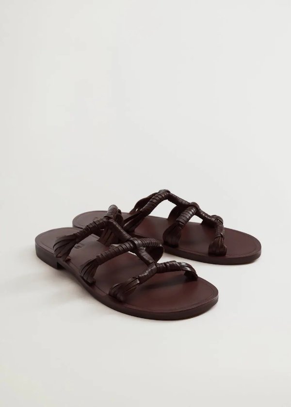 Leather straps sandals - Women | MANGO OUTLET USA