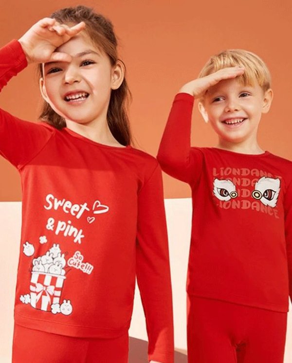 Kids Long-Sleeve Red Thermal Underwear