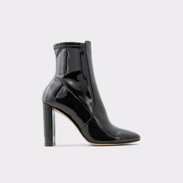 Aurellane Black Synthetic Patent Women's Ankle boots & booties | ALDO US