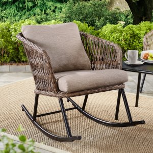 Mainstays Battle Creek Wicker Outdoor Rocking Chair