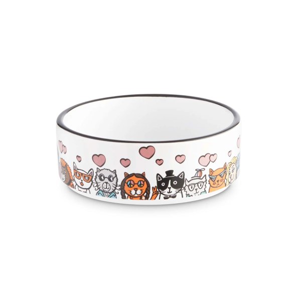BOBS from Skechers Cats of Ages Cat Ceramic Bowl, 1 Cup | Petco