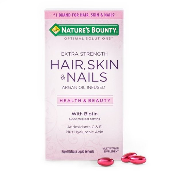 Hair Skin and Nail Vitamins With Biotin, Softgels, 150 Ct
