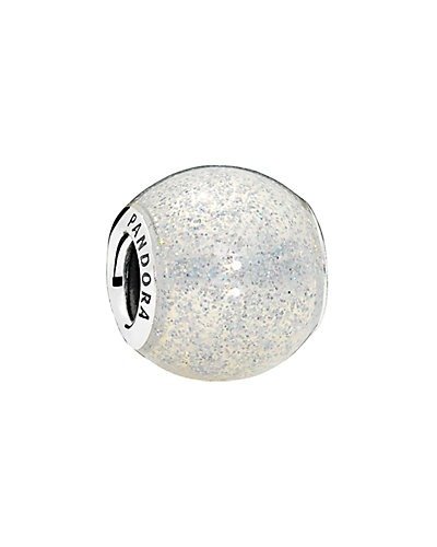 Silver Glitter Ball Charm