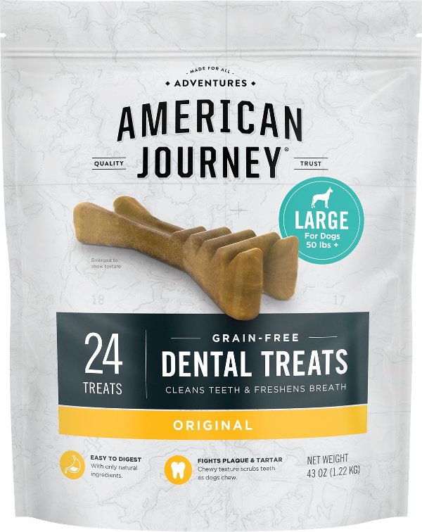 Grain-Free Large Dental Dog Treats Original Flavor, 24 count - Chewy.com