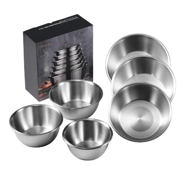 Stainless Steel Mixing Bowls Set of 6 [5-7 Days U.S. Shipping]