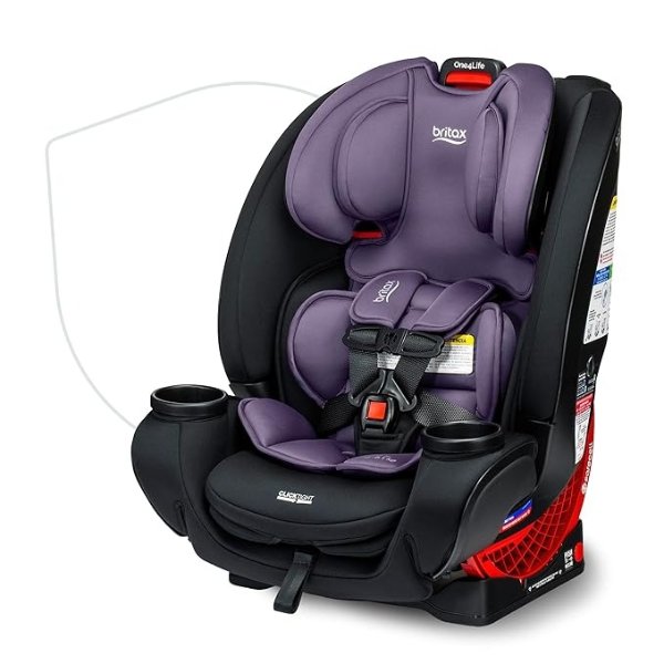 One4Life Convertible Car Seat, 10 Years of Use from 5 to 120 Pounds, Converts from Rear-Facing Infant Car Seat to Forward-Facing Booster Seat, Machine-Washable Fabric, Iris Onyx