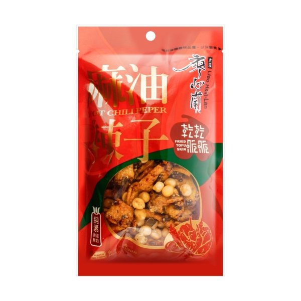 LIAO HSIN LAN Fried Tofu Skin Spicy Sesame Oil Flavor 100g