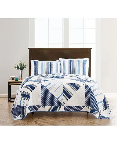 Reversible Printed Geometric Sails Twin/Twin XL Quilt, Created for Macy's