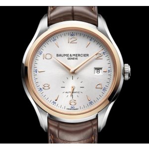 Baume et Mercier Clifton Automatic Silver Dial Brown Leather Men's Watch 10139