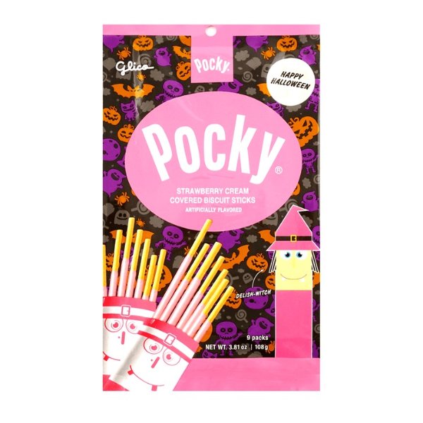 【Halloween Exclusive】Pocky Strawberry Cream Covered Biscuit Sticks Family Pack 9 Packs 108g Halloween Limited Edition