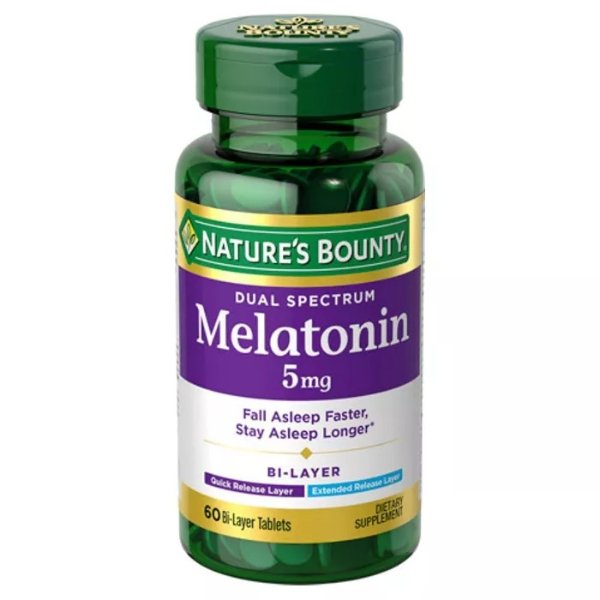 Dual Spectrum Bi-Layer Melatonin Dietary Supplement Tablets - 60ct