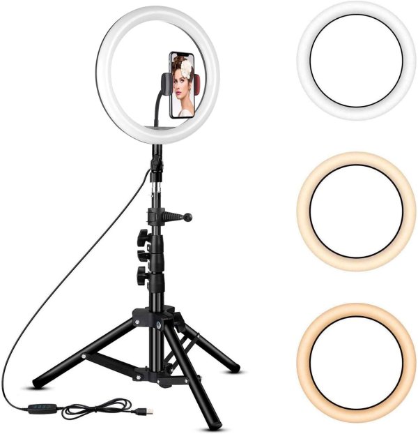 Rovtop 10” Ring Light with Stand Tripod