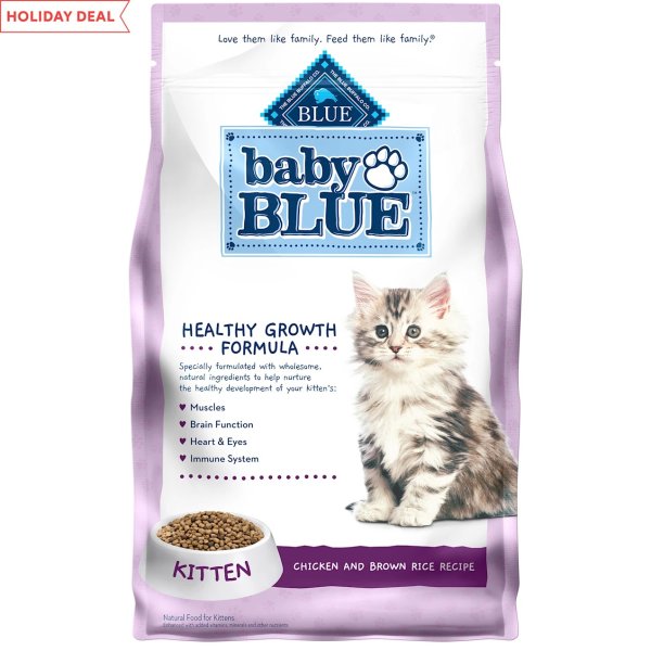 Baby Blue Healthy Growth Formula Natural Chicken and Brown Rice Recipe Kitten Dry Food, 5 lbs. | Petco